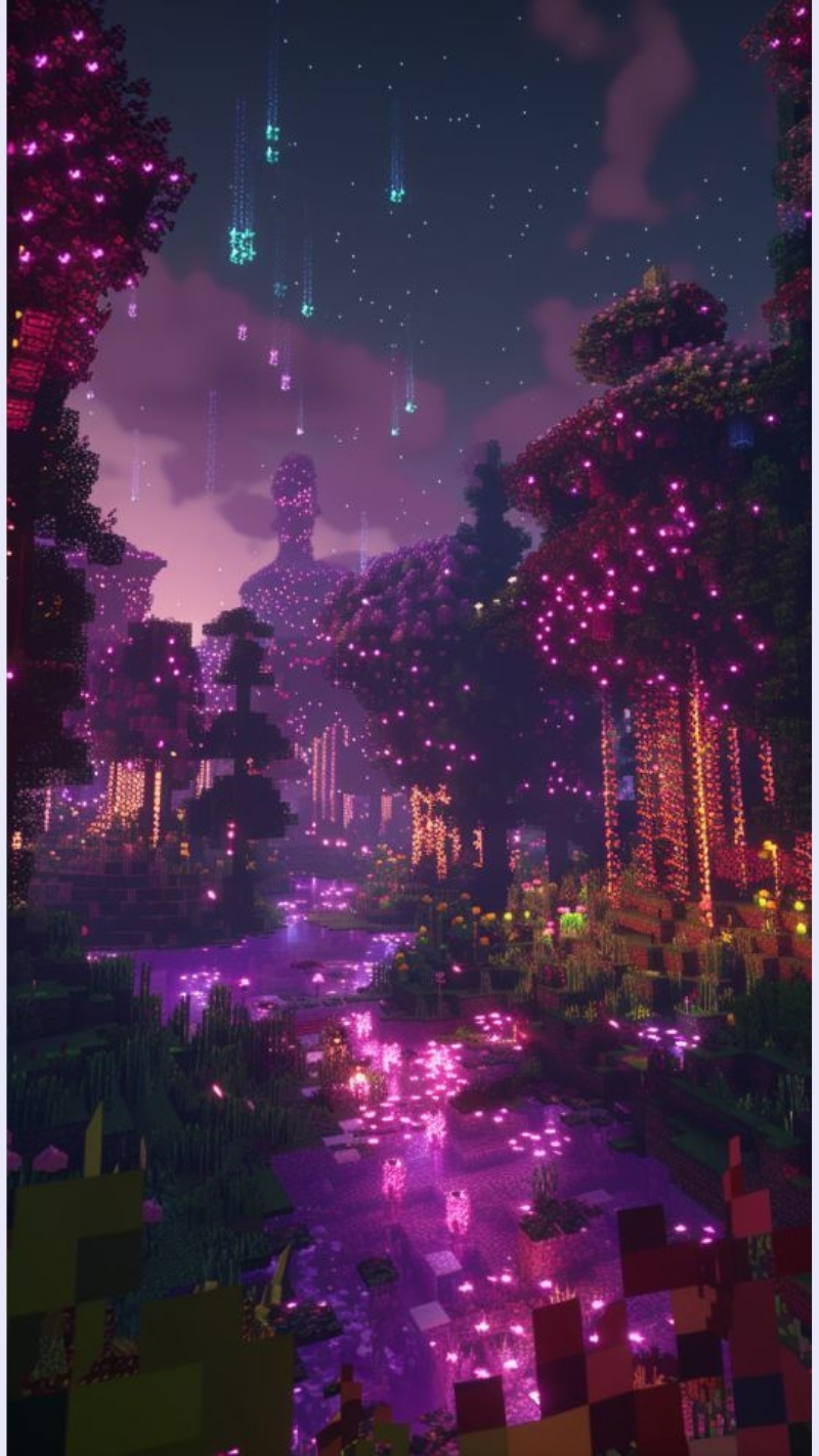 ảnh nền minecraft do người chơi xây dựng