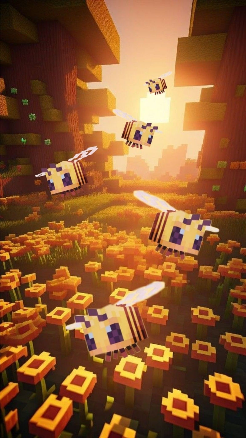 hình nền ong minecraft 4k chill cực nét