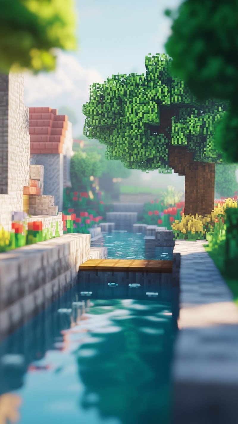 hình nền phong cảnh 4k minecraft