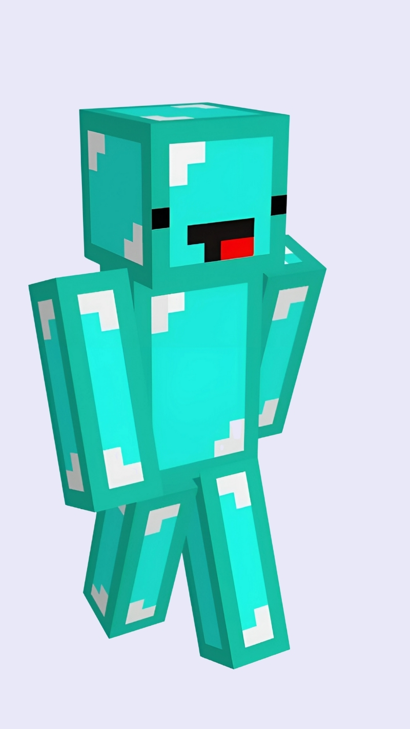 hình nhân vật minecraft kim cương lém lĩnh