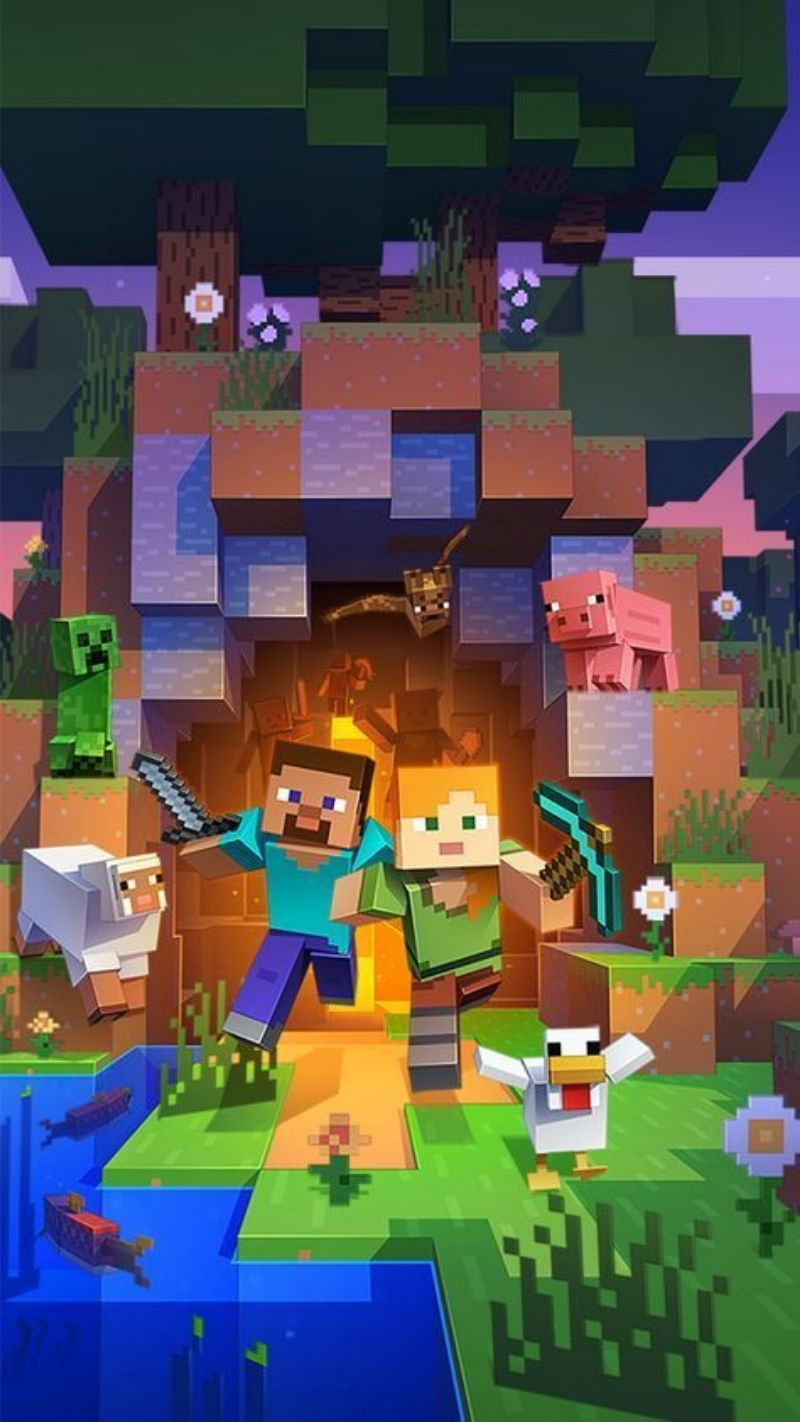 tải ngay hình cặp đôi minecraft cute
