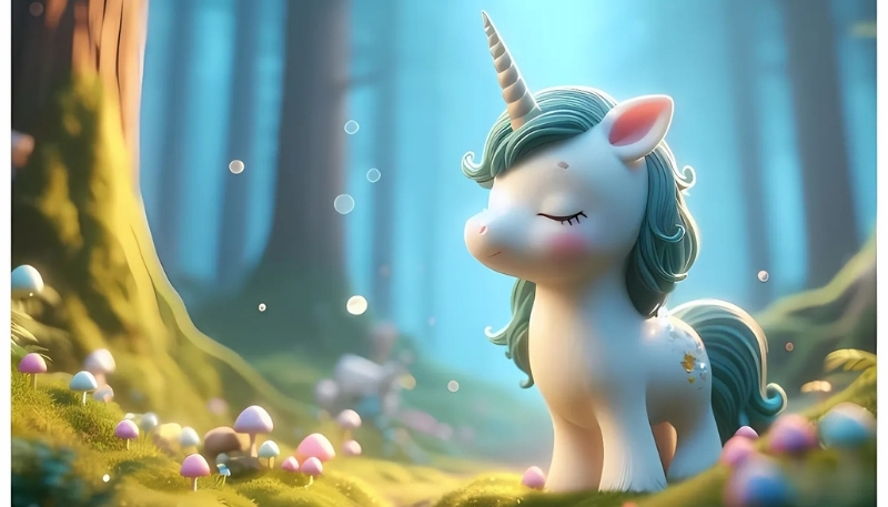 Ảnh nền ngựa 3D chibi đáng yêu cho PC