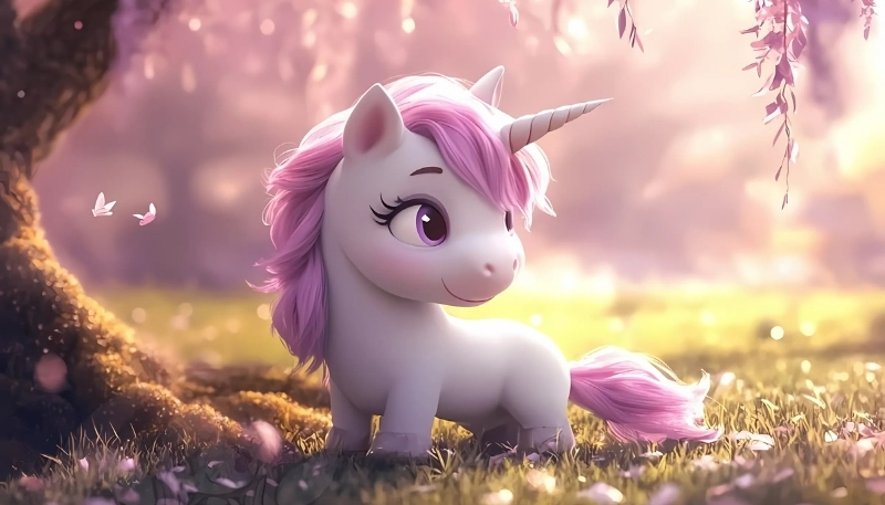 Ảnh nền ngựa 3D chibi ngộ nghĩnh cho máy