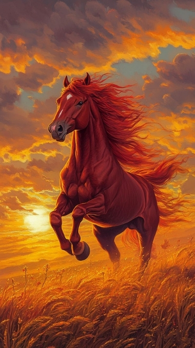 Ảnh nền ngựa 3D nâu ấn tượng cho smartphone