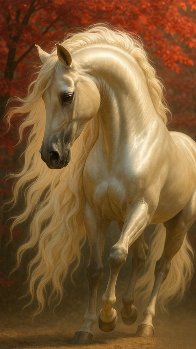 Ảnh nền ngựa 3D trắng đẹp cho smartphone