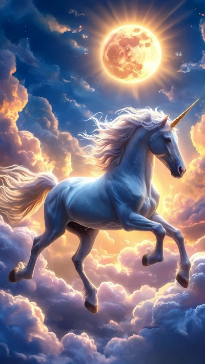 Ảnh nền ngựa 3D trắng rực rỡ cho máy