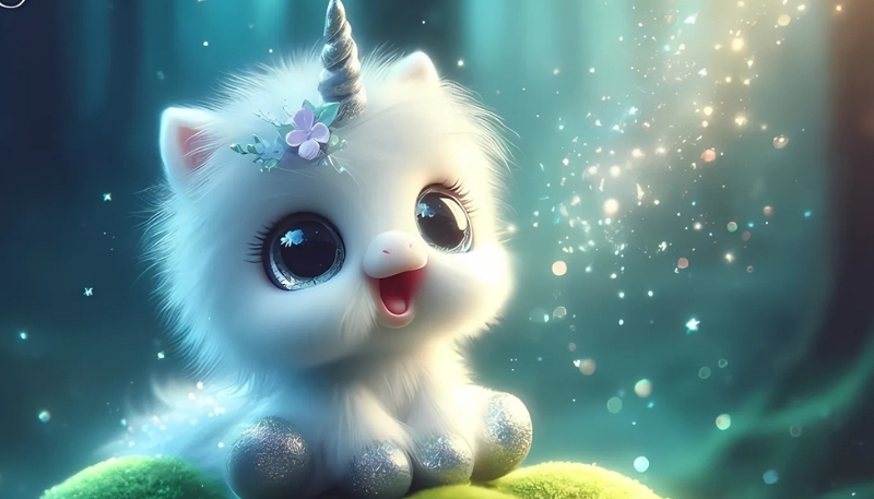 Ảnh ngựa 3D chibi dễ thương cuốn hút cho laptop