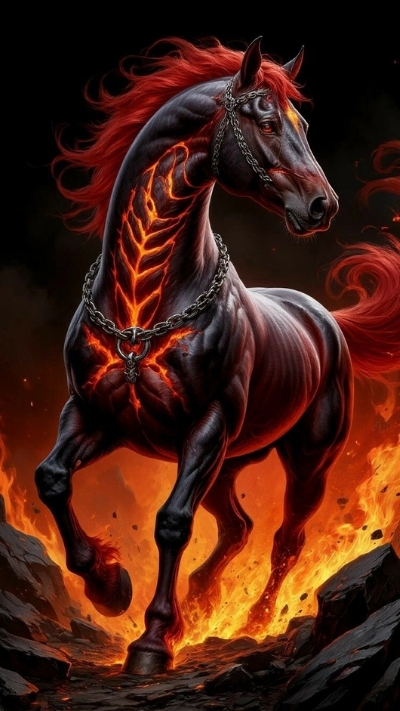 Ảnh ngựa 3D nâu tinh tế cho điện thoại