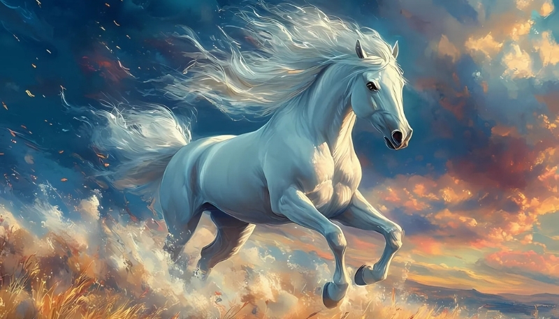 Ảnh ngựa 3D uy nghi rực rỡ cho máy tính