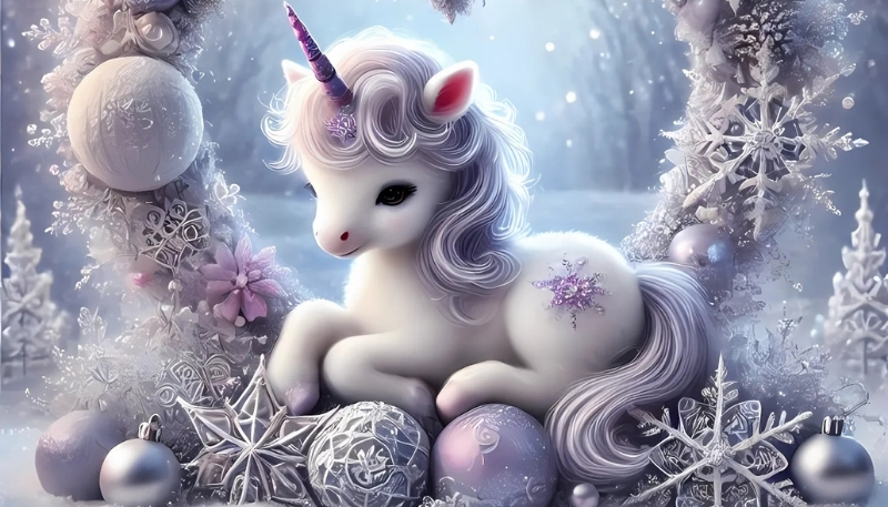 Hình nền ngựa 3D chibi rực rỡ cho máy