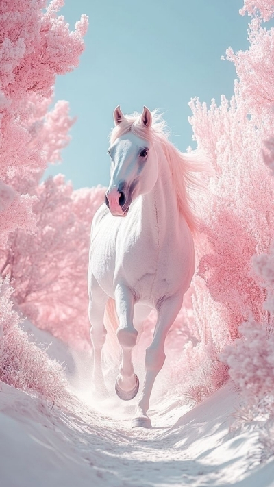 Hình nền ngựa 3D dễ thương rực rỡ cho máy