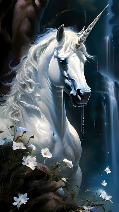 Hình nền ngựa 3D trắng độc đáo cho máy