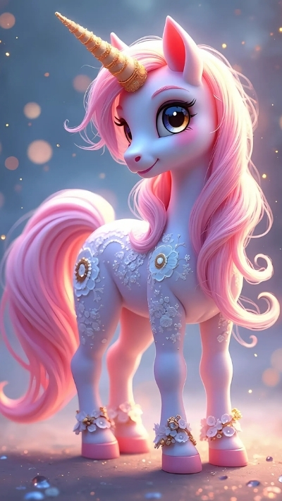 Hình nền pony lãng mạn dễ thương cho máy