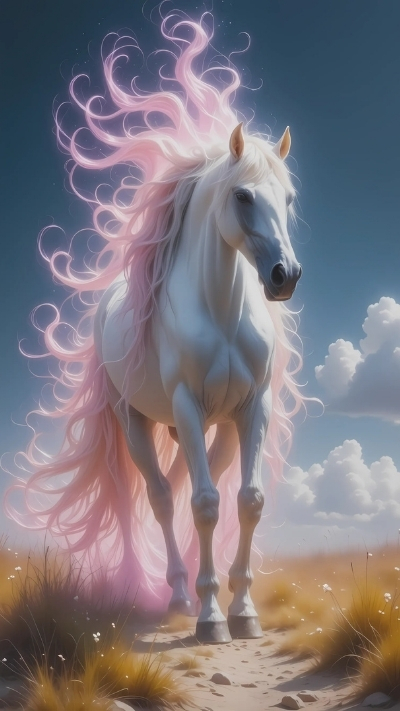 Hình ngựa 3D cute tinh tế cho di động