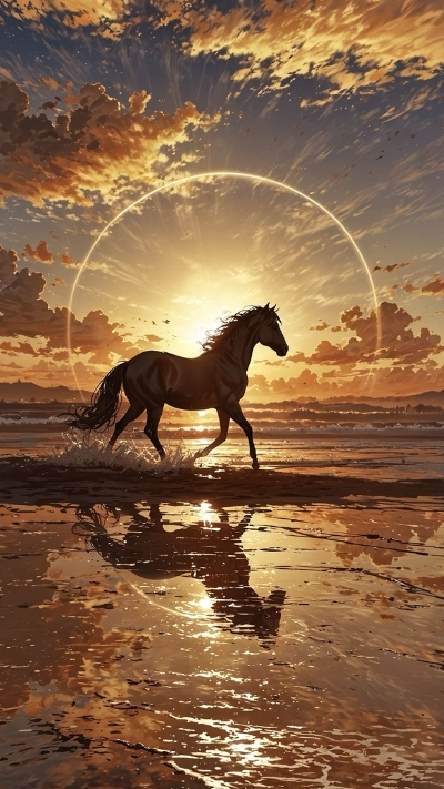 Hình ngựa 3D nâu đẹp cho điện thoại