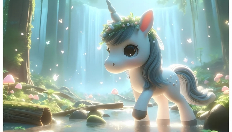 Nền ngựa 3D chibi cute xinh xắn cho laptop