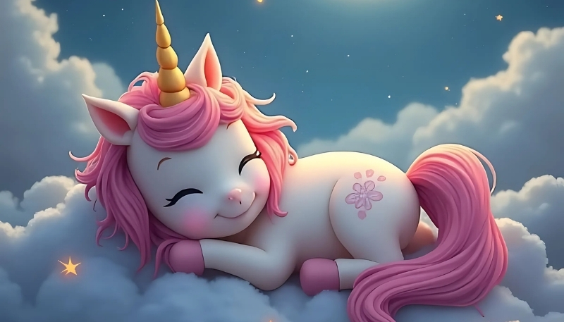 Nền ngựa 3D chibi huyền ảo cho máy tính