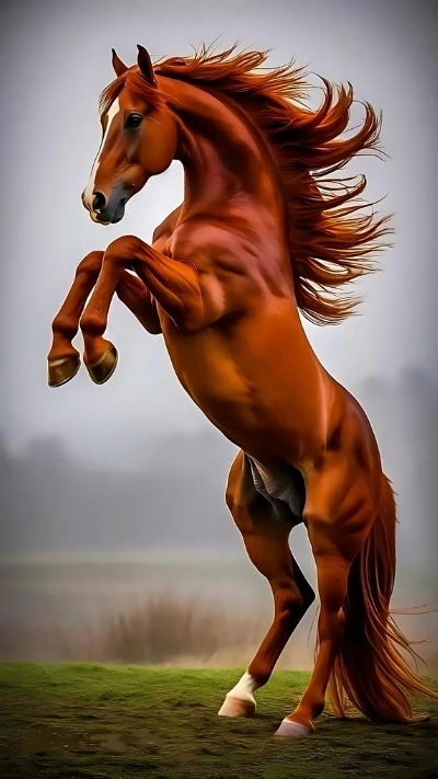 Nền ngựa 3D nâu cuốn hút cho smartphone