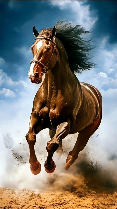 Nền ngựa 3D nâu đẹp mắt cho điện thoại