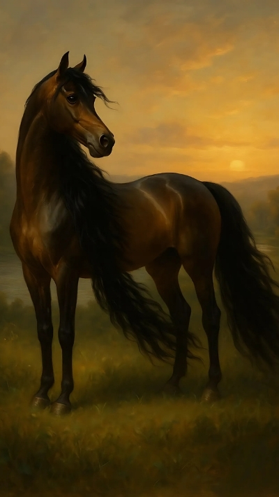 Nền ngựa 3D nâu nghệ thuật cho điện thoại