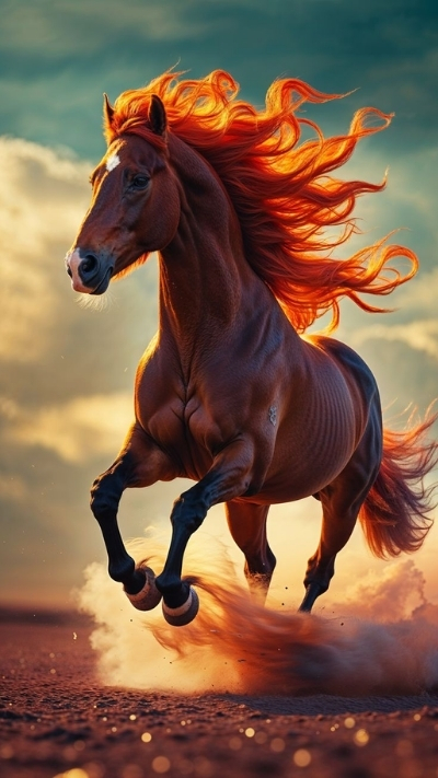 Nền ngựa 3D nâu sang trọng cho di động