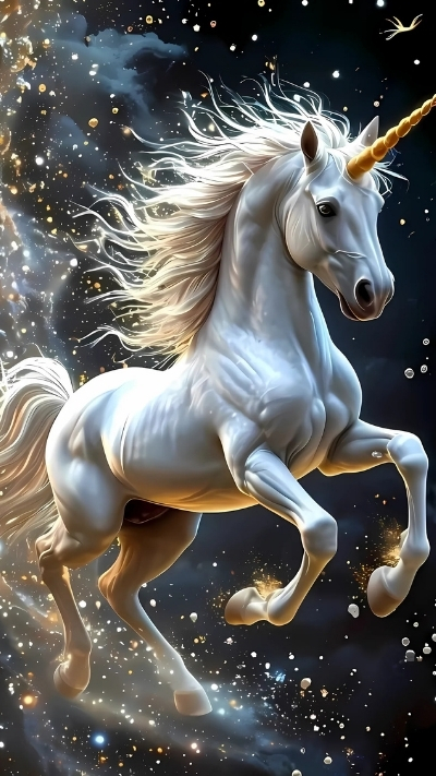 Nền ngựa 3D trắng sang trọng cho điện thoại