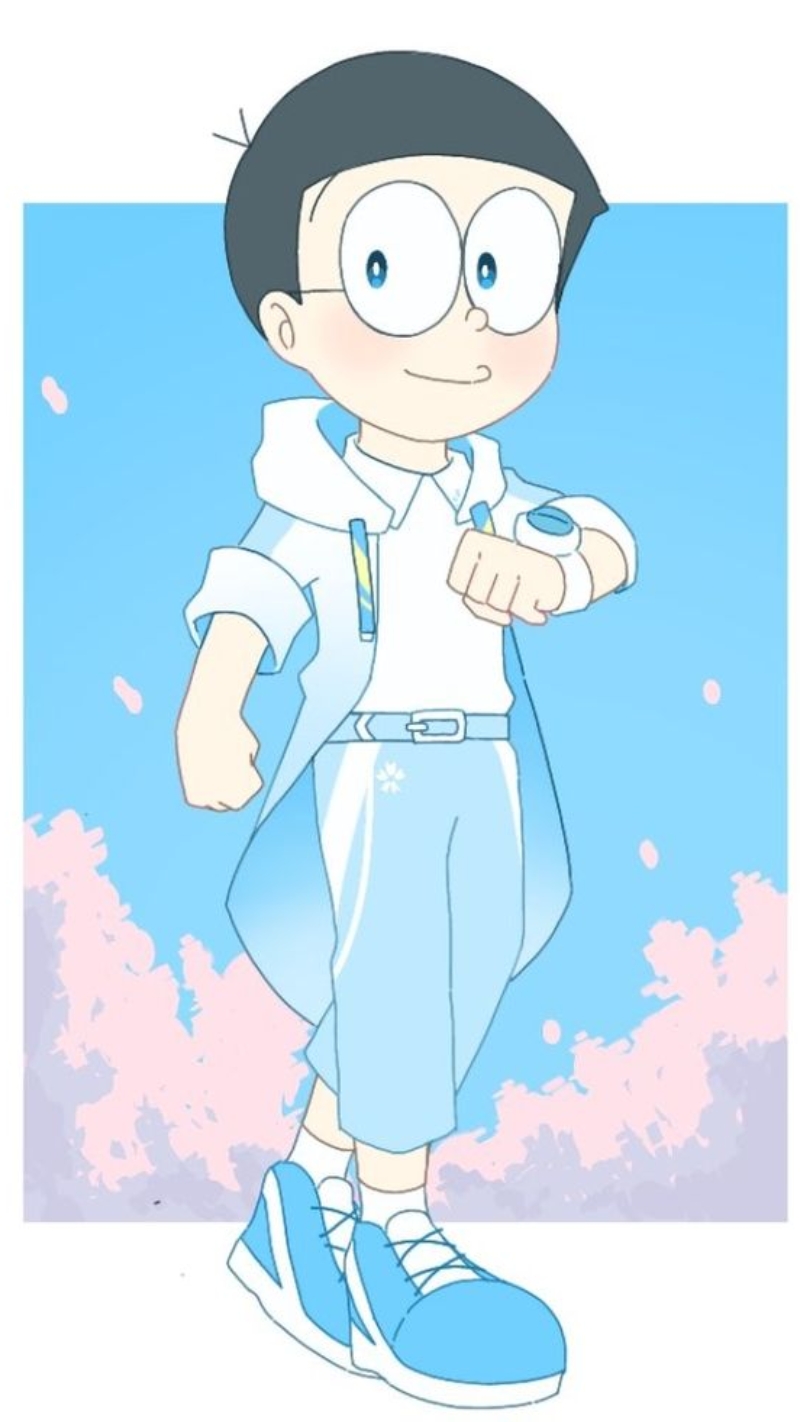 ảnh nền nobita anime vui vẻ
