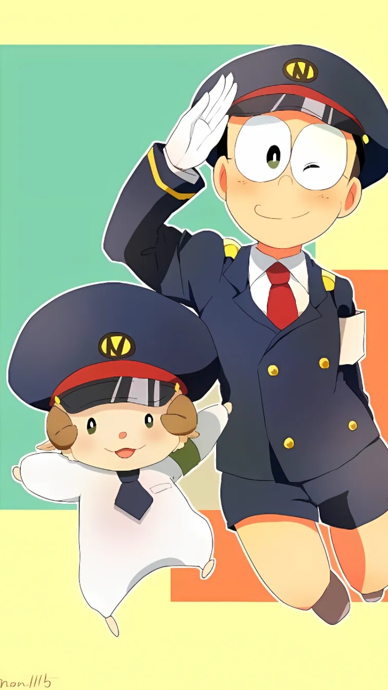 ảnh nền nobita cảnh sát