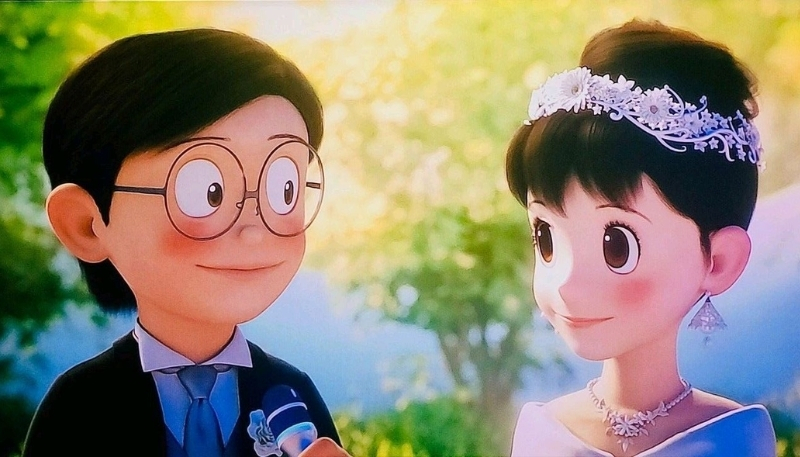 ảnh nền nobita chibi lễ cưới