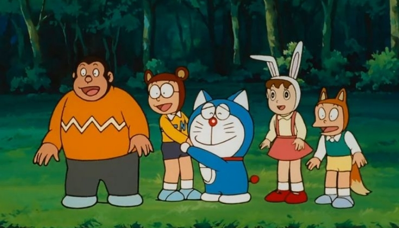 hình nền nobita vui cười cùng bạn bè