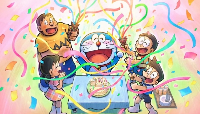 hình nền nobita ca hát cùng bạn bè