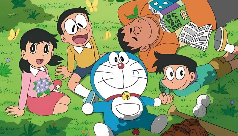 ảnh nền nobita đi leo núi cùng bạn bè