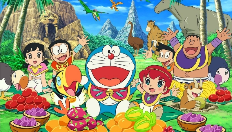 ảnh nền nobita và những người bạn reo hò