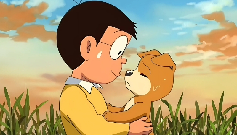 ảnh nền nobita và cún con