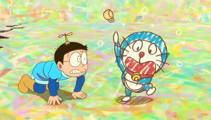 ảnh nền nobita và doraemon hoảng sợ