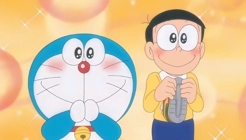 ảnh nền nobita và doraemon mắt sáng lấp lánh