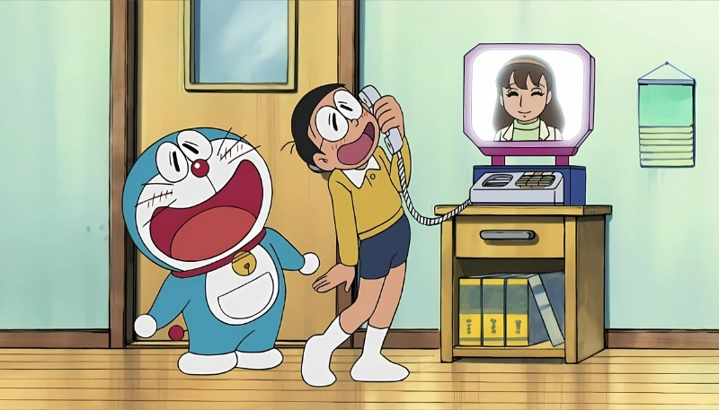 ảnh nền nobita và doraemon ngại ngùng