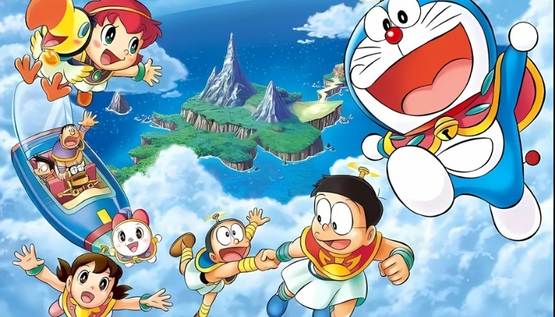 ảnh nền nobita và những người bạn bay lượn