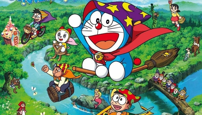 ảnh nền nobita và những người bạn trong thế giới bay lượn