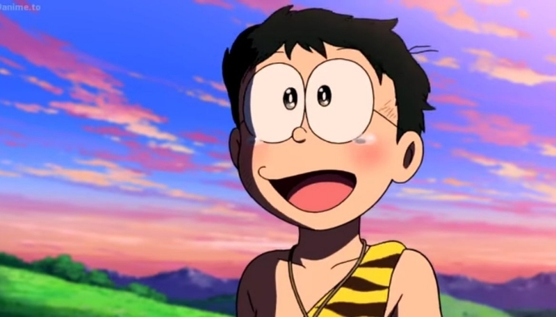 hình ảnh nền nobita cùng hoàng hôn