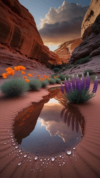 Hình ảnh oppo phong cảnh cánh đồng hoa rực rỡ