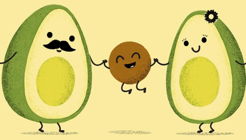 Ảnh nền quả bơ cute