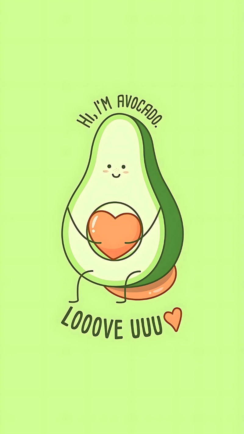 Hình nền hình quả bơ cute