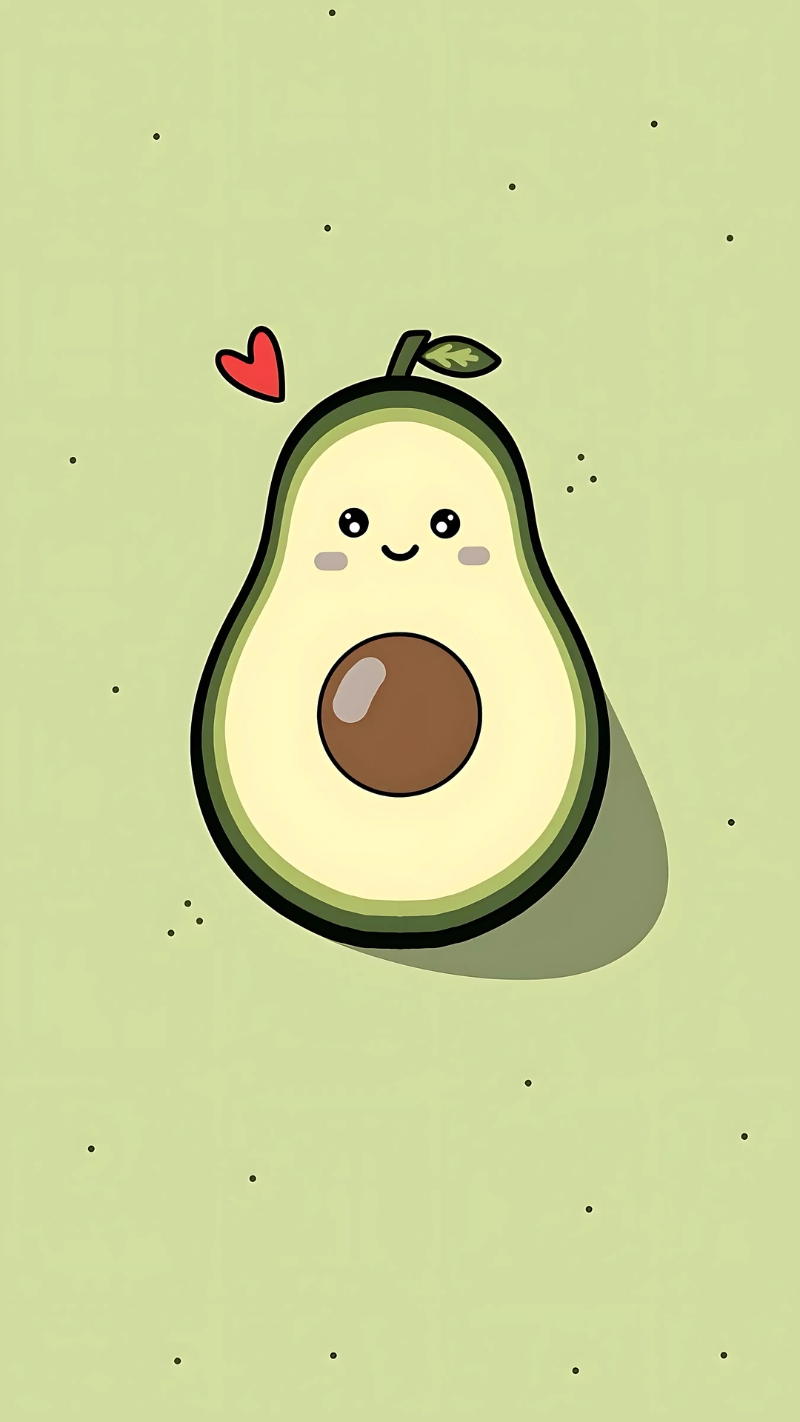 Hình nền hình quả bơ cute