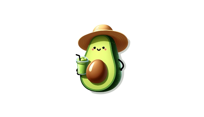 Hình nền máy tính quả bơ cute