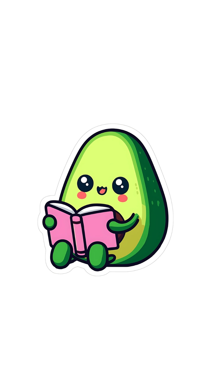 Hình nền quả bơ chibi