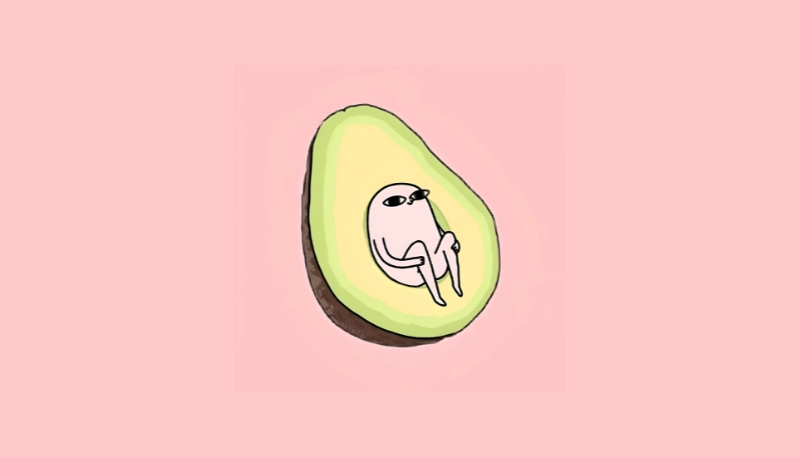 Hình nền quả bơ cute cho máy tính
