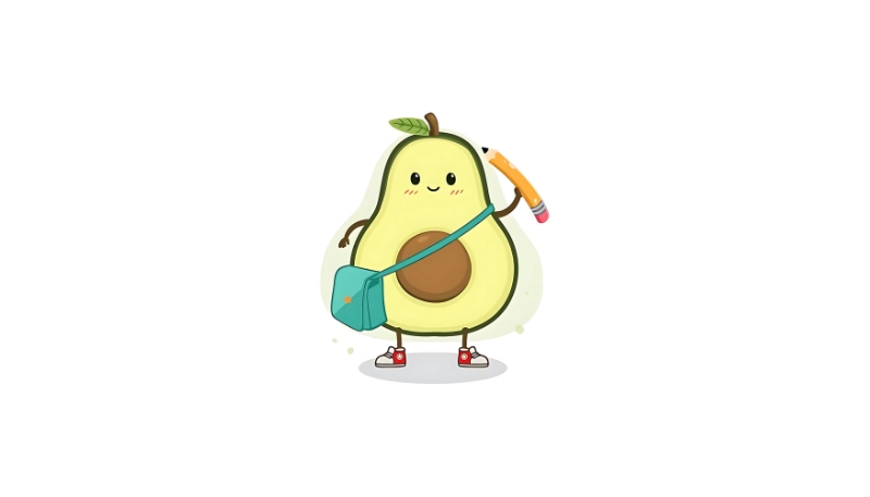 Hình nền quả bơ cute cho máy tính