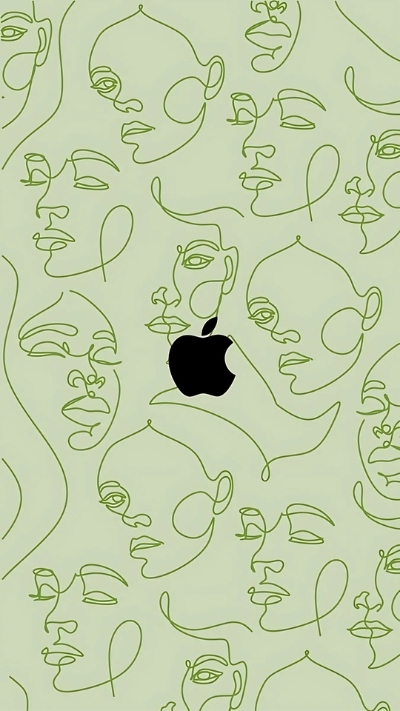 Ảnh bìa táo iPhone 4K tối giản dễ thương cute