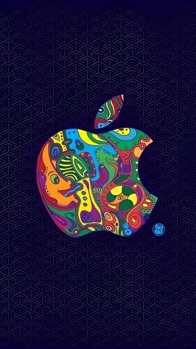 Background quả táo iPhone 4K nghệ thuật đầy sáng tạo